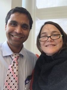 Dr. Asthagiri, surgeon, and Fran Cannon Slayton, patient